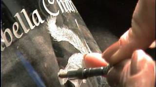 Glass engraving tutorial for beginners Christening goblet PART 1  Lesley Pyke [upl. by Ludwig987]