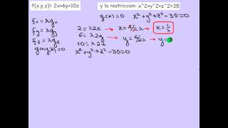 MULTIPLICADORES DE LAGRANGE FUNCIÓN DE 3 VARIABLES [upl. by Lambertson]