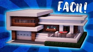 ✅Cómo hacer una casa MODERNA en Minecraft🏡 FÁCIL Y RÁPIDO 1 [upl. by Judsen155]