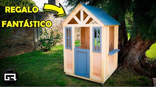 CASA de MADERA para NIÑOS COMO HACER  DIY PLAYHOUSE WOOD [upl. by Enerod]