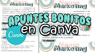 Como hacer apuntes bonitos en CANVA [upl. by Martinic]