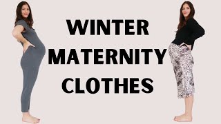 Maternity Winter Styles  Comfy Pregnancy Outfits EASY  COZY [upl. by Servais154]