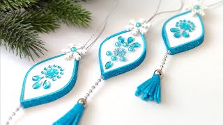 DIY Christmas crafts ❄️ Christmas tree decorations from foamiran [upl. by Htebasile]